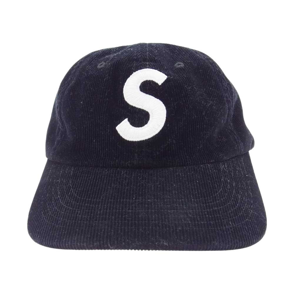 Supreme シュプリーム 21SS Fine Wale Corduroy S Logo 6-Panel Cap コーデュロイ パネル キャップ ブラック系【中古】