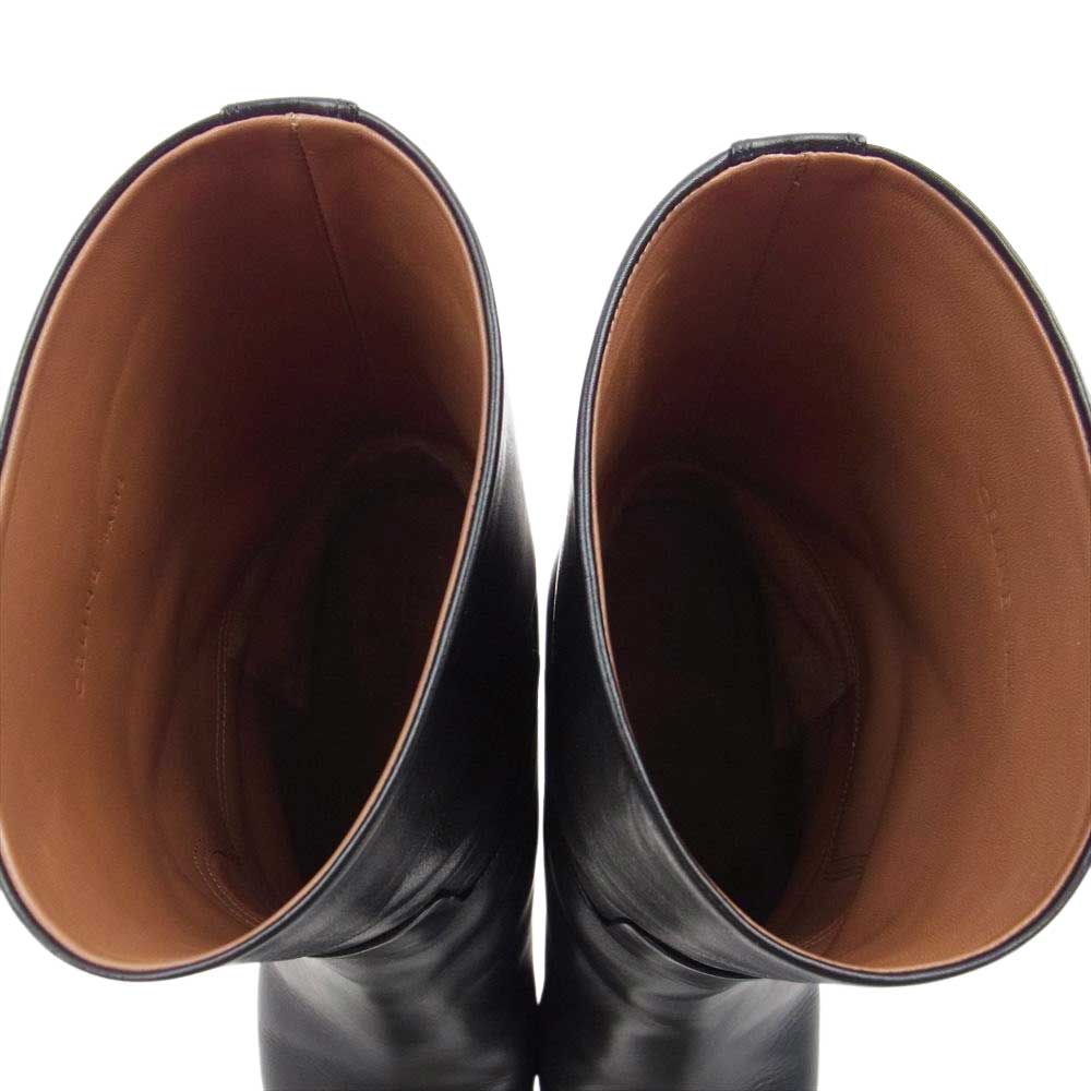 CELINE セリーヌ 314853CIBD.38NO.36 MID CALF BOOT 70 ミッド カーフ ブーツ ブラック系 36【中古】