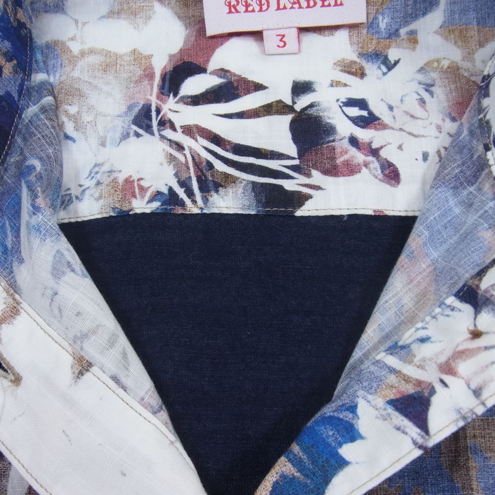 Vivienne Westwood ヴィヴィアンウエストウッド RED LABEL レッドレーベル オーブ ORB ボタン 切替 シャツ 半袖 ネイビー系 3【中古】