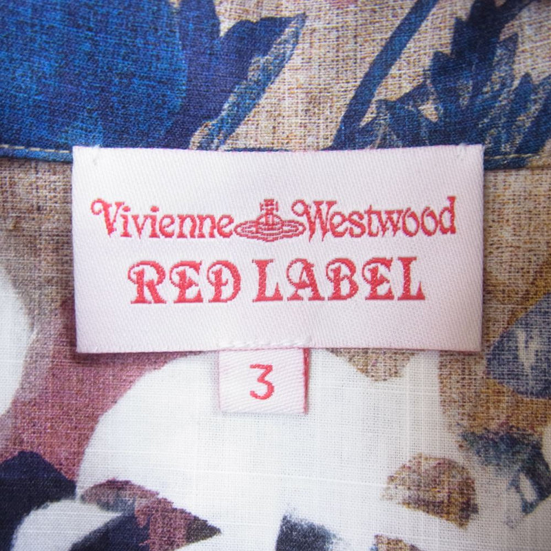 Vivienne Westwood ヴィヴィアンウエストウッド RED LABEL レッドレーベル オーブ ORB ボタン 切替 シャツ 半袖 ネイビー系 3【中古】