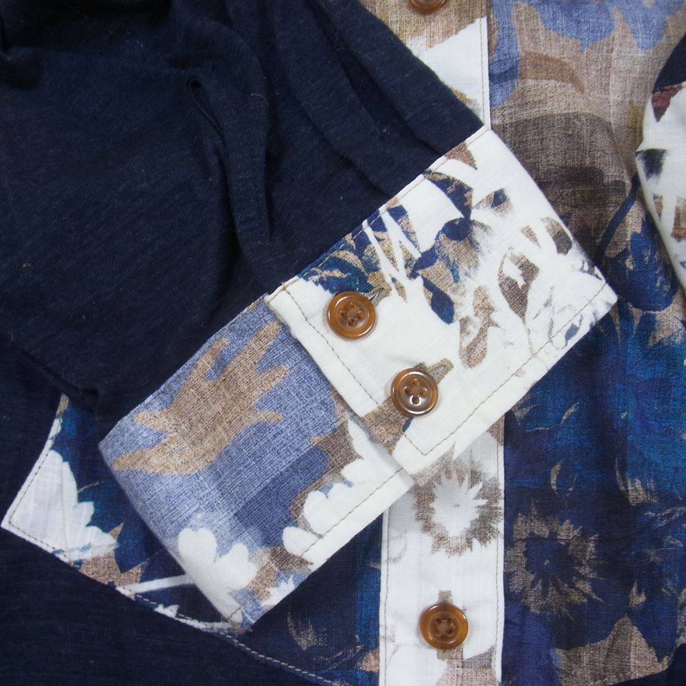 Vivienne Westwood ヴィヴィアンウエストウッド RED LABEL レッドレーベル オーブ ORB ボタン 切替 シャツ 半袖 ネイビー系 3【中古】