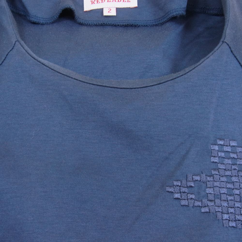 Vivienne Westwood ヴィヴィアンウエストウッド RED LABEL レッドレーベル オーブ ORB 刺繍 ワンピース カットソー 長袖 チャコール系 ブルーグレー系 2【中古】