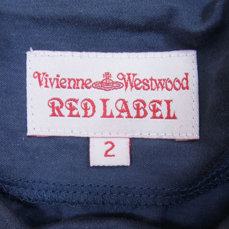 Vivienne Westwood ヴィヴィアンウエストウッド RED LABEL レッドレーベル オーブ ORB 刺繍 ワンピース カットソー 長袖 チャコール系 ブルーグレー系 2【中古】