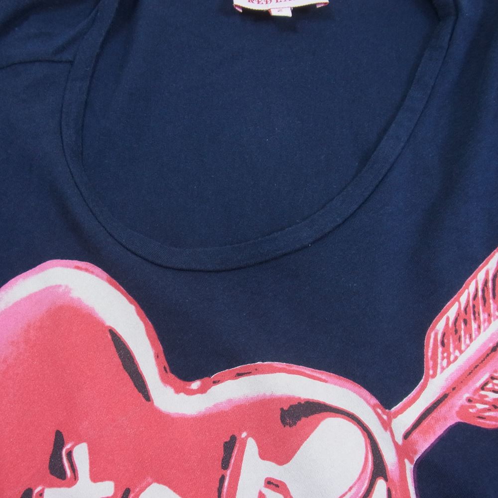 Vivienne Westwood ヴィヴィアンウエストウッド RED LABEL レッドレーベル LOVE ハート プリント 変形 カットソー ワンピース 半袖 ネイビー系 2【中古】