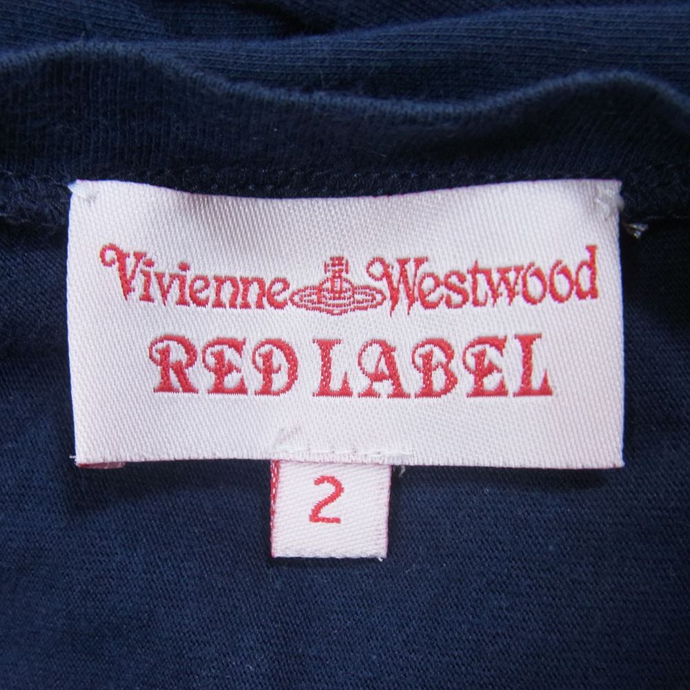 Vivienne Westwood ヴィヴィアンウエストウッド RED LABEL レッドレーベル LOVE ハート プリント 変形 カットソー ワンピース 半袖 ネイビー系 2【中古】