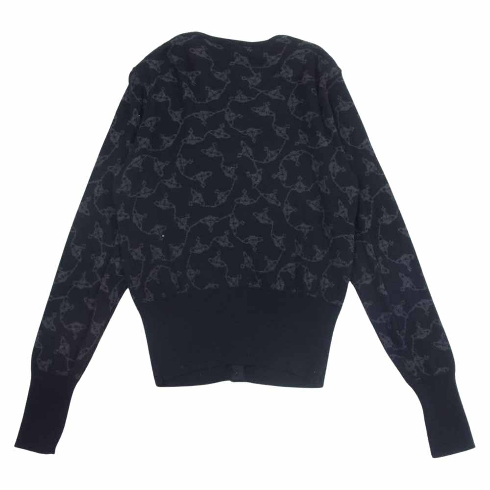 Vivienne Westwood ヴィヴィアンウエストウッド RED LABEL レッドレーベル CHOICE オーブ ORB 刺繍 ボタン カーディガン ブラック系 2【中古】