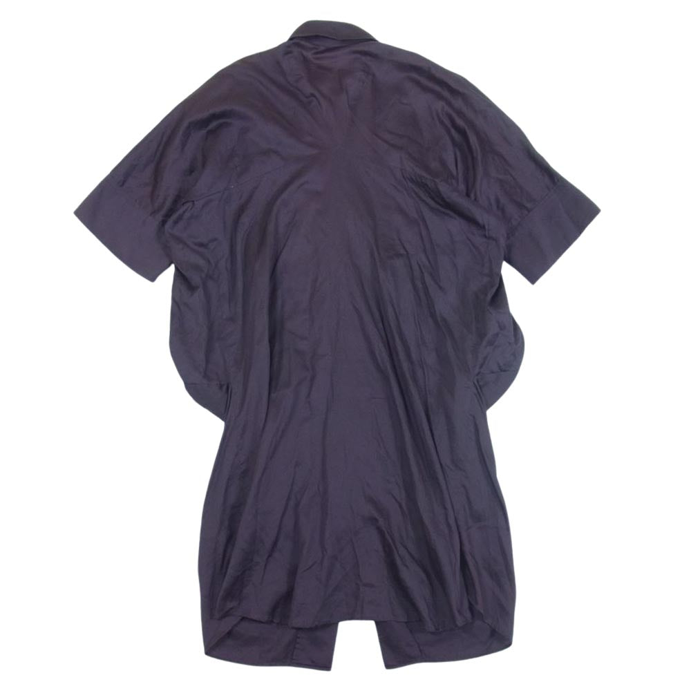 Vivienne Westwood ヴィヴィアンウエストウッド RED LABEL レッドレーベル オーブ ORB 刺繍 変形 ロング シャツ ワンピース 半袖 パープル系 2【中古】