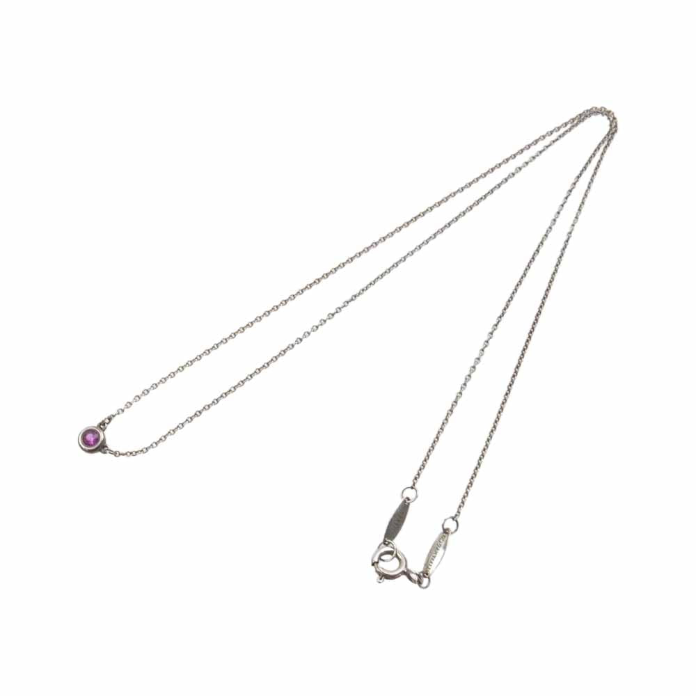TIFFANY&Co. ティファニー エルサペレッティ ピンクサファイア バイザヤード ネックレス シルバー系【中古】