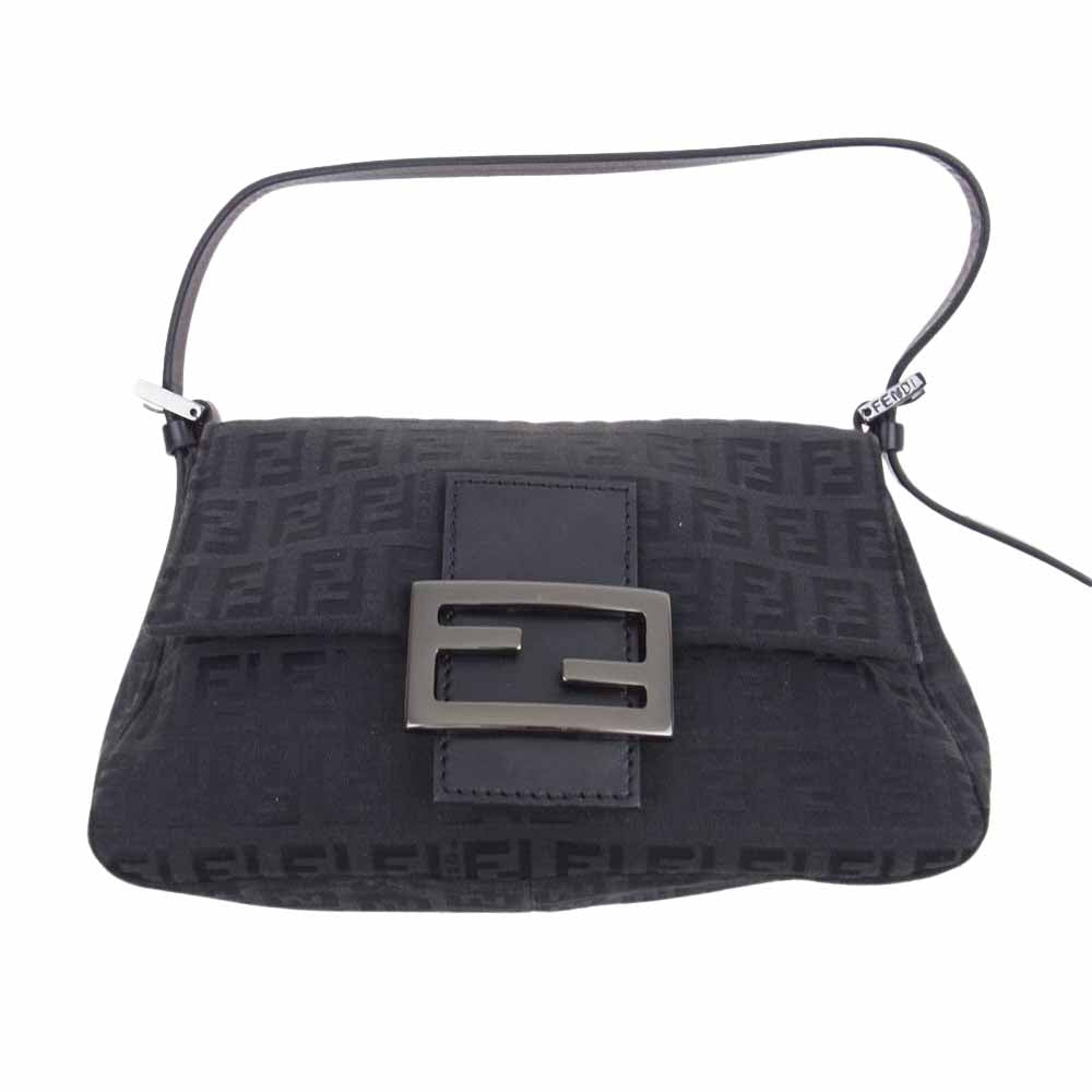 FENDI フェンディ 8BR180 ズッカ柄 ミニ マンマバケット ハンドバッグ ブラック系【中古】