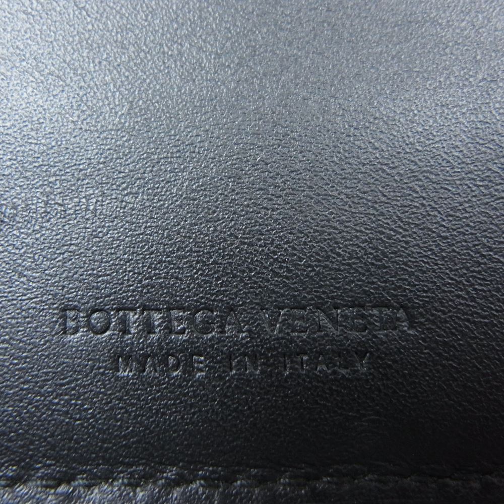 BOTTEGAVENETA ボッテガヴェネタ イントレチャート マネークリップ 二つ折り ウォレット 財布 ブラック系【中古】
