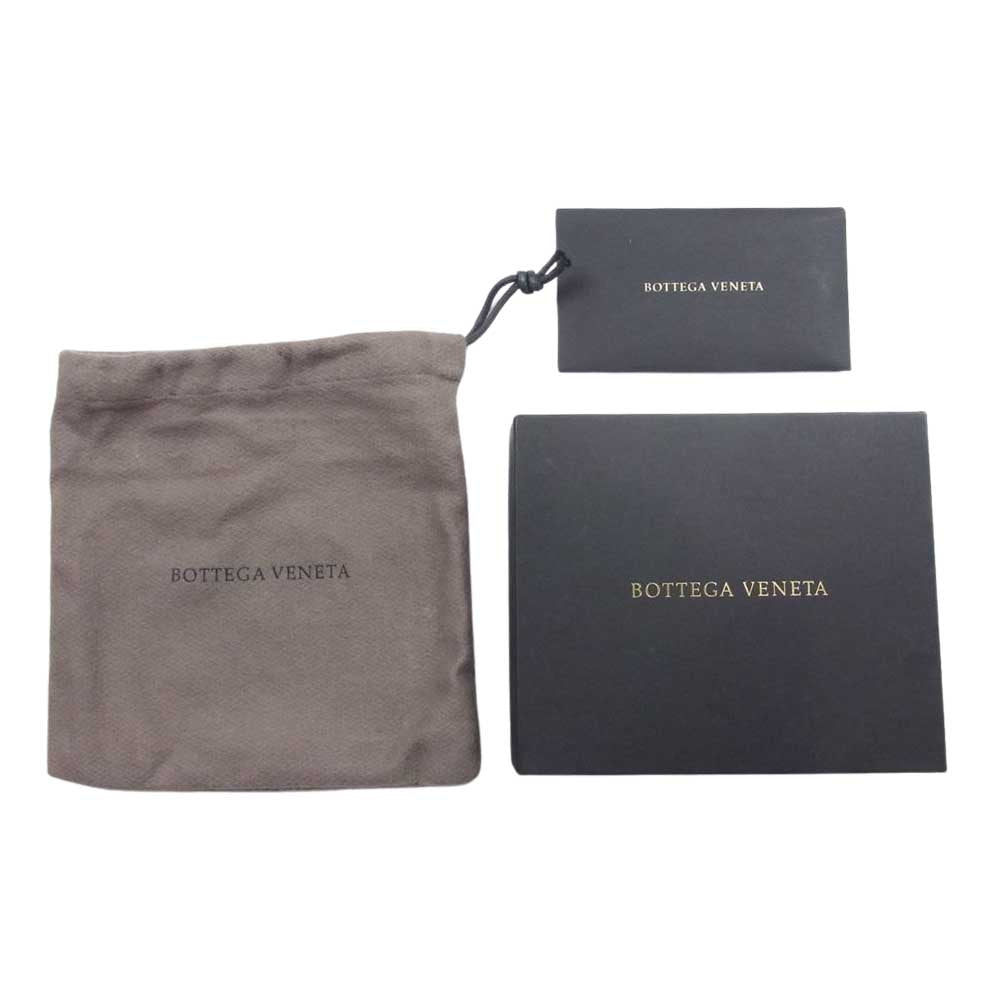 BOTTEGAVENETA ボッテガヴェネタ イントレチャート マネークリップ 二つ折り ウォレット 財布 ブラック系【中古】