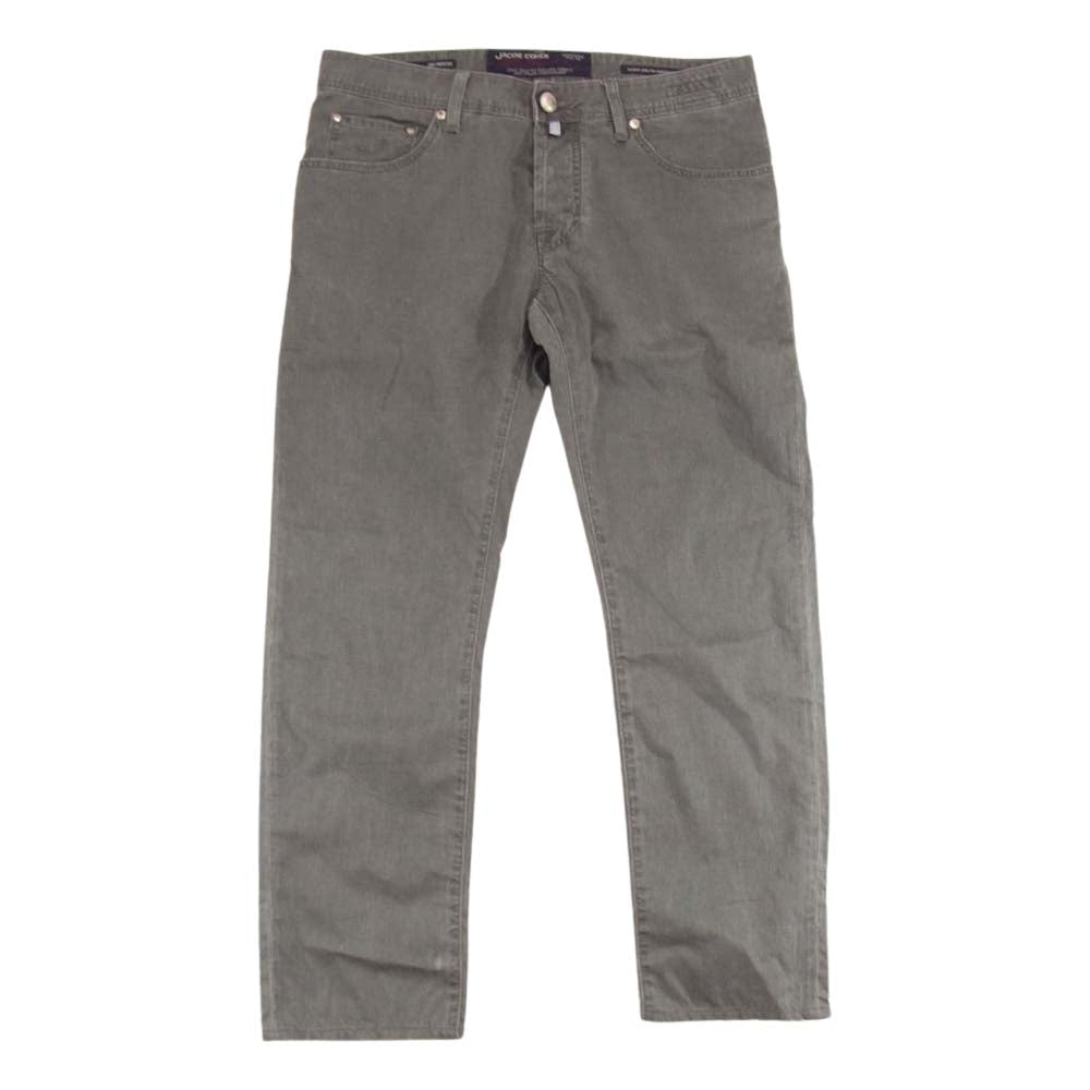 JACOB COHEN ヤコブコーエン J622 ボタンフライ 5ポケット スレキバンダナプリント ハラコパッチ ストレッチ デニムパンツ ジーンズ グレー系 32【中古】