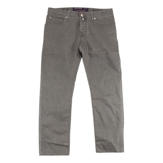 JACOB COHEN ヤコブコーエン J622 ボタンフライ 5ポケット スレキバンダナプリント ハラコパッチ ストレッチ デニムパンツ ジーンズ グレー系 32【中古】