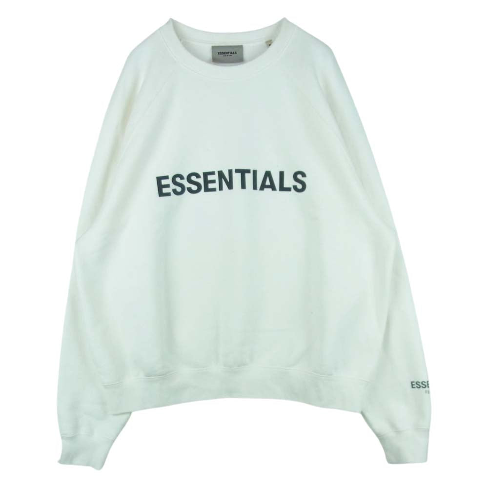 FEAR OF GOD フィアオブゴッド ESSENTIALS CREWNECK PULLOVER SWEAT SHIRT エッセンシャルズ クルーネック プルオーバ― スウェット トレーナー ホワイト系 M【中古】