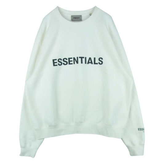 FEAR OF GOD フィアオブゴッド ESSENTIALS CREWNECK PULLOVER SWEAT SHIRT エッセンシャルズ クルーネック プルオーバ― スウェット トレーナー ホワイト系 M【中古】