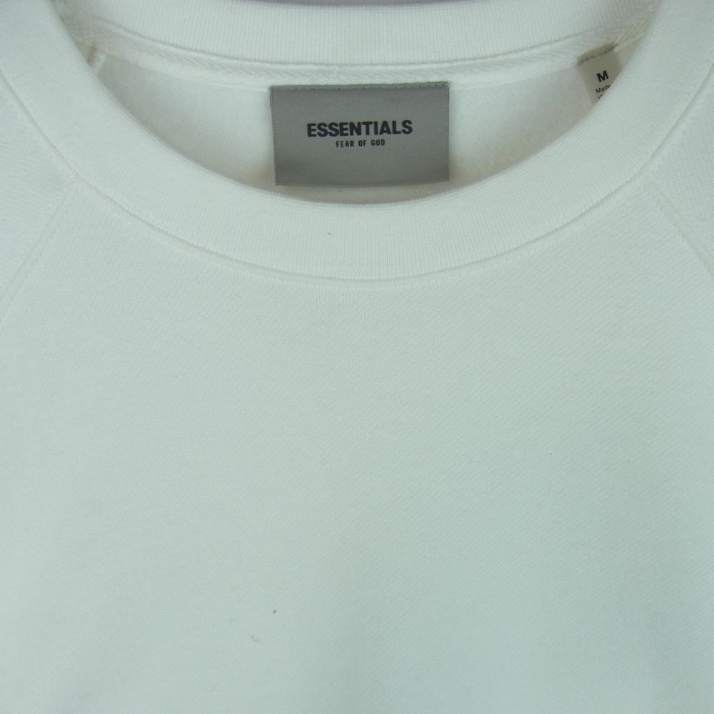 FEAR OF GOD フィアオブゴッド ESSENTIALS CREWNECK PULLOVER SWEAT SHIRT エッセンシャルズ クルーネック プルオーバ― スウェット トレーナー ホワイト系 M【中古】