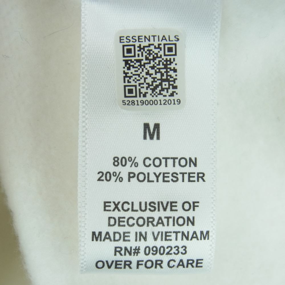 FEAR OF GOD フィアオブゴッド ESSENTIALS CREWNECK PULLOVER SWEAT SHIRT エッセンシャルズ クルーネック プルオーバ― スウェット トレーナー ホワイト系 M【中古】