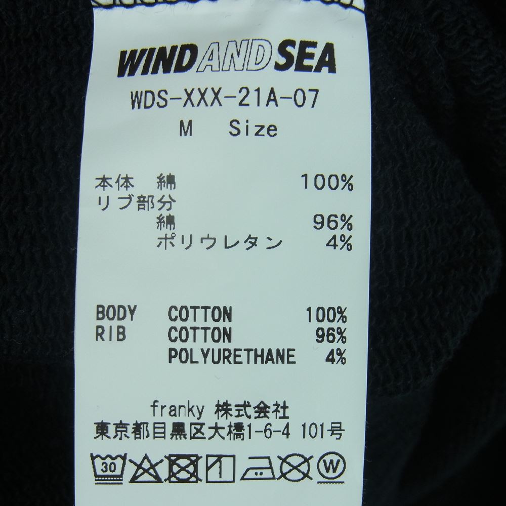 WIND AND SEA ウィンダンシー 21AW WDS-XXX-21A-07 GOD SELECTION XXX X WDS CREWNECK ゴッドセレクション ロゴ刺繍 クルーネック スウェット トレーナー ブラック系 M【中古】
