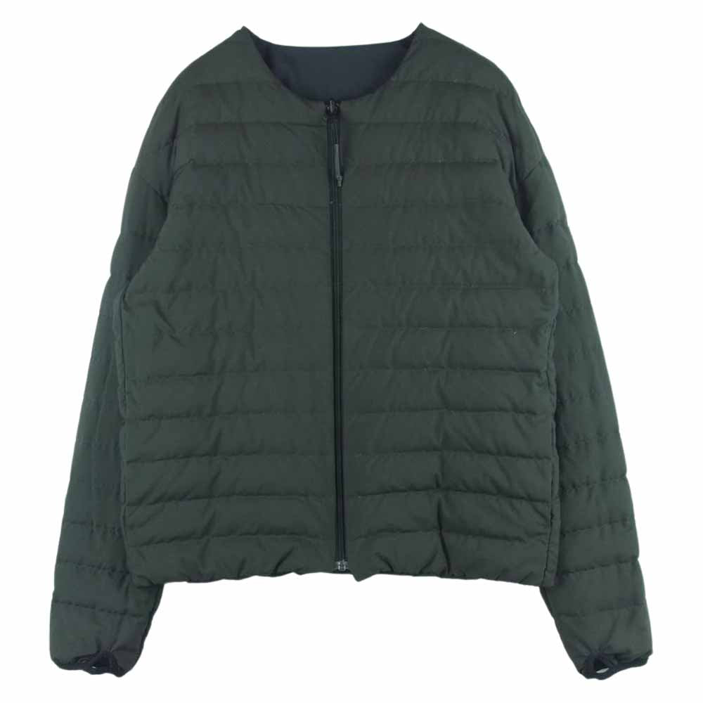 エフシーイー NANGA ナンガ 18AW BEAMS0003 ビームス別注 リバーシブル ノーカラー ダウン ジャケット ブラック系 ダークグレー系 S【中古】