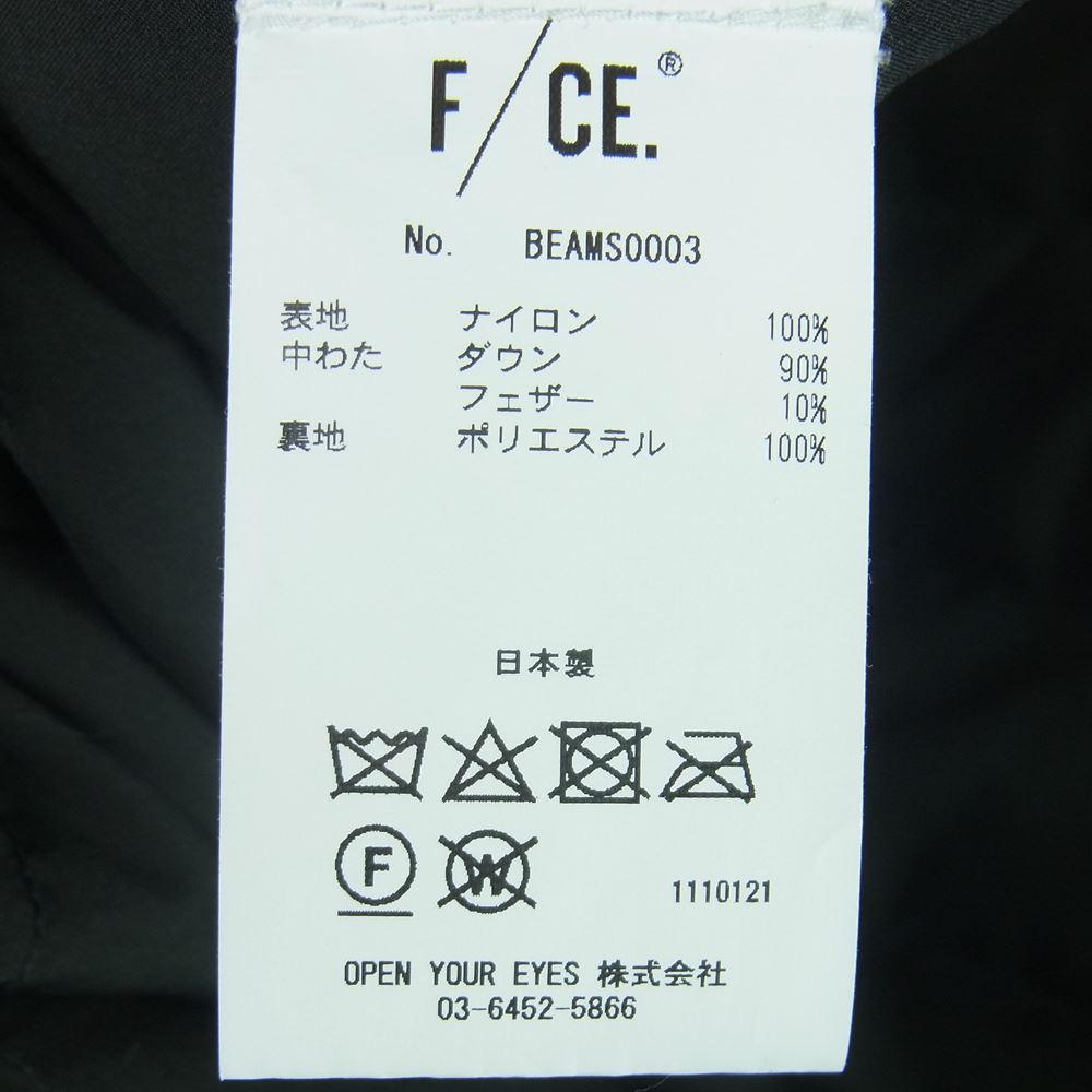 エフシーイー NANGA ナンガ 18AW BEAMS0003 ビームス別注 リバーシブル ノーカラー ダウン ジャケット ブラック系 ダークグレー系 S【中古】