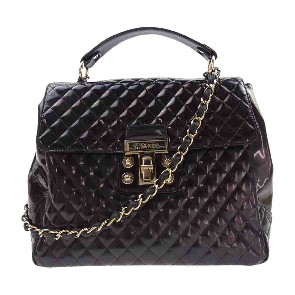 CHANEL シャネル マトラッセ ゴールド金具 12番台 パテント レザー 2WAY ショルダーバッグ【中古】
