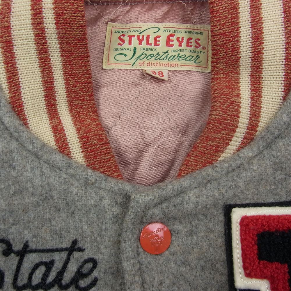 STYLE EYES スタイルアイズ M16430 WOOL MELTON AWARD JACKET スタジャン ウールメルトン アワードジャケット 東洋エンタープライズ ベージュ系 38【中古】