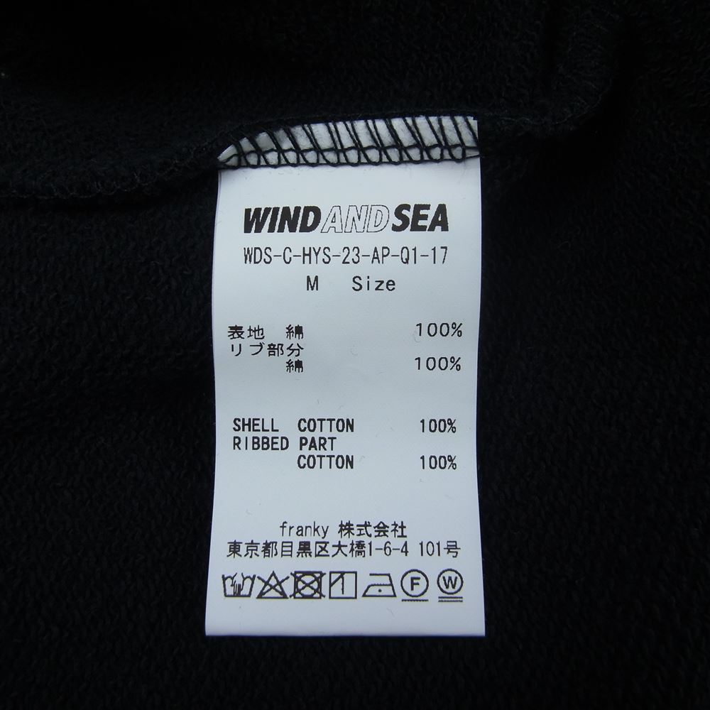 HYSTERIC GLAMOUR ヒステリックグラマー WDS-C-HYS-23-AP-Q1-17 × WIND AND SEA ウィンダンシー CREW NECK SWEAT クルー ネック スウェット ブラック系 M【極上美品】【中古】