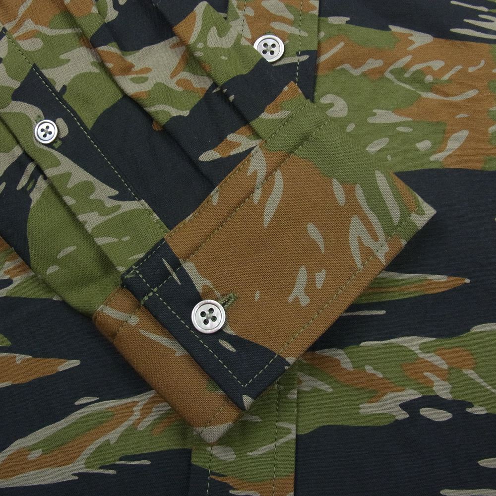 HYSTERIC GLAMOUR ヒステリックグラマー WDS-C-HYS-23-AP-Q1-10 × WIND AND SEA CAMOFLAGE SHIRT 迷彩 長袖 シャツ カーキ系 M【新古品】【未使用】【中古】