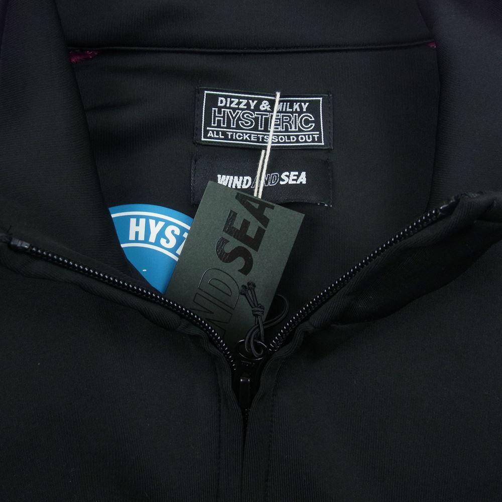 HYSTERIC GLAMOUR ヒステリックグラマー WDS-C-HYS-23-AP-Q1-13 ×+AC24:AI25 WIND AND SEA ZIP UP JERSEY ジャージ トラック ジャケット  ブラック系 M【新古品】【未使用】【中古】