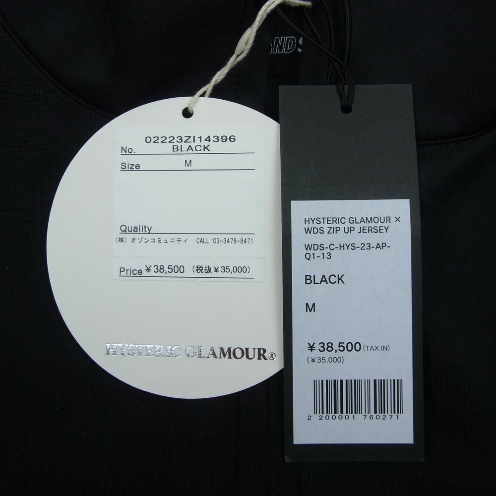 HYSTERIC GLAMOUR ヒステリックグラマー WDS-C-HYS-23-AP-Q1-13 ×+AC24:AI25 WIND AND SEA ZIP UP JERSEY ジャージ トラック ジャケット  ブラック系 M【新古品】【未使用】【中古】