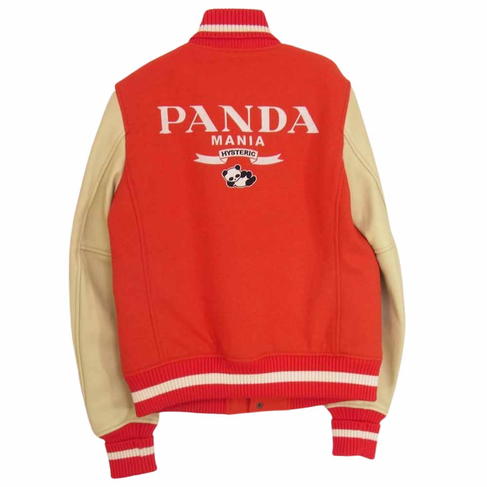 HYSTERIC GLAMOUR ヒステリックグラマー 01173AB01 PANDA MANIA パンダマニア 刺繍 レザースリーブ レディース スタジャン レッド系 S【新古品】【未使用】【中古】