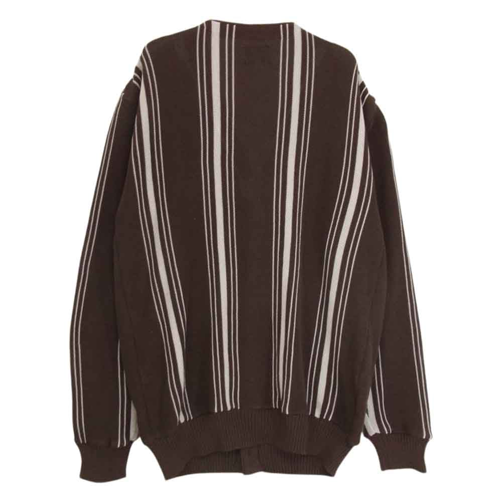 Needles ニードルス 19SS EJ237 V Neck Cardigan Purl Stitch Vネック ストライプ カーディガン ブラウン系 L【中古】