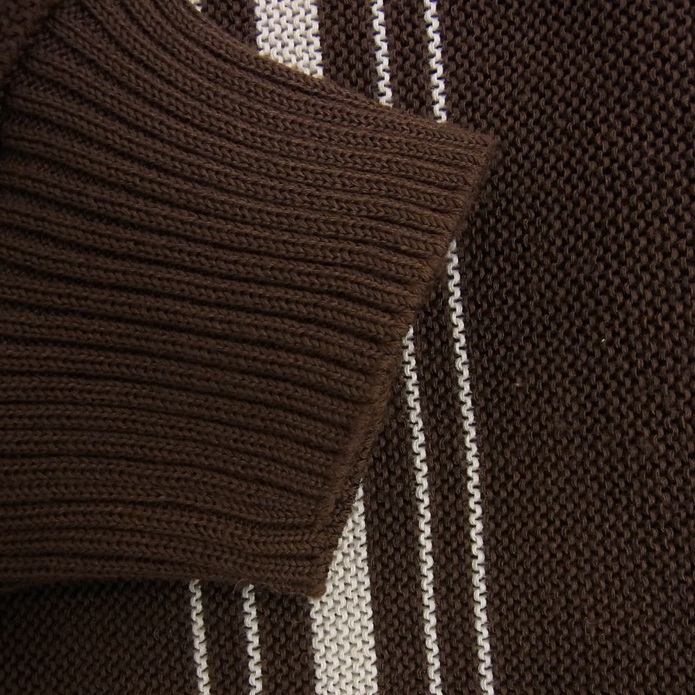 Needles ニードルス 19SS EJ237 V Neck Cardigan Purl Stitch Vネック ストライプ カーディガン ブラウン系 L【中古】