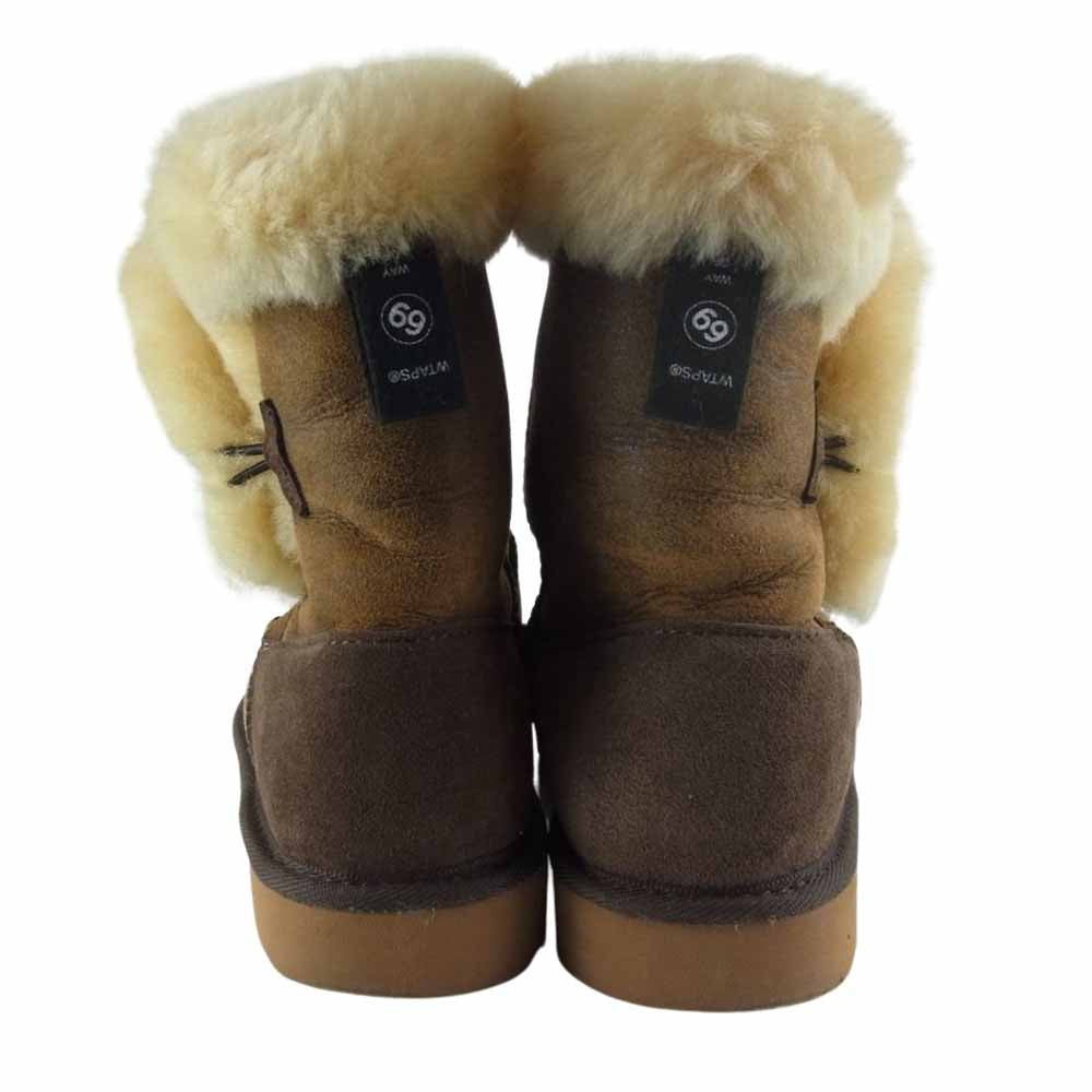 WTAPS ダブルタップス A-6 BOOTS LEATHER SHEEP SKIN シープスキン コンチョ ムートン ブーツ ブラウン系 8【中古】