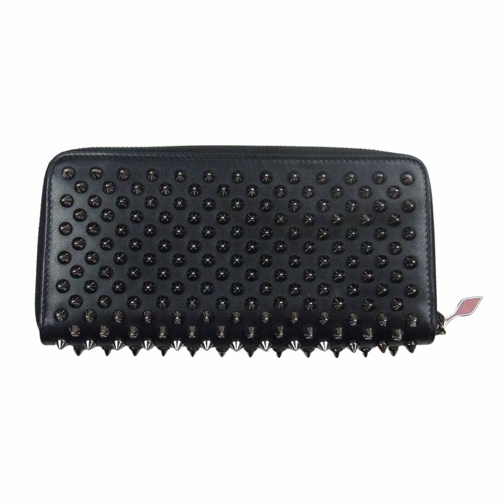 Christian Louboutin クリスチャンルブタン 1175099 スタッズ パネトーネ ラウンドファスナー 長財布 ブラック系【中古】