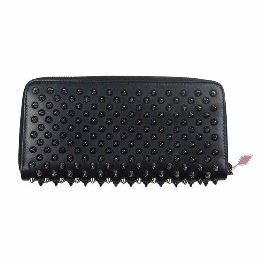 Christian Louboutin クリスチャンルブタン 1175099 スタッズ パネトーネ ラウンドファスナー 長財布 ブラック系【中古】