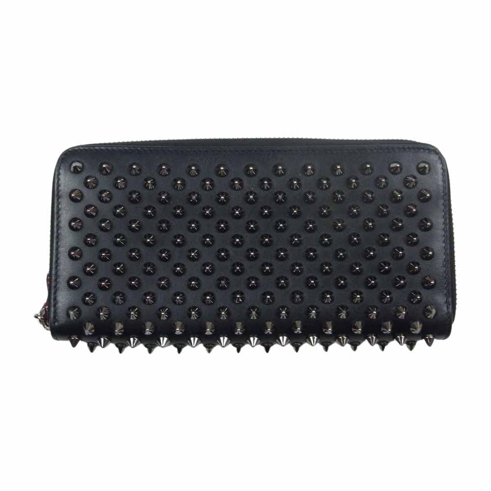Christian Louboutin クリスチャンルブタン 1175099 スタッズ パネトーネ ラウンドファスナー 長財布 ブラック系【中古】