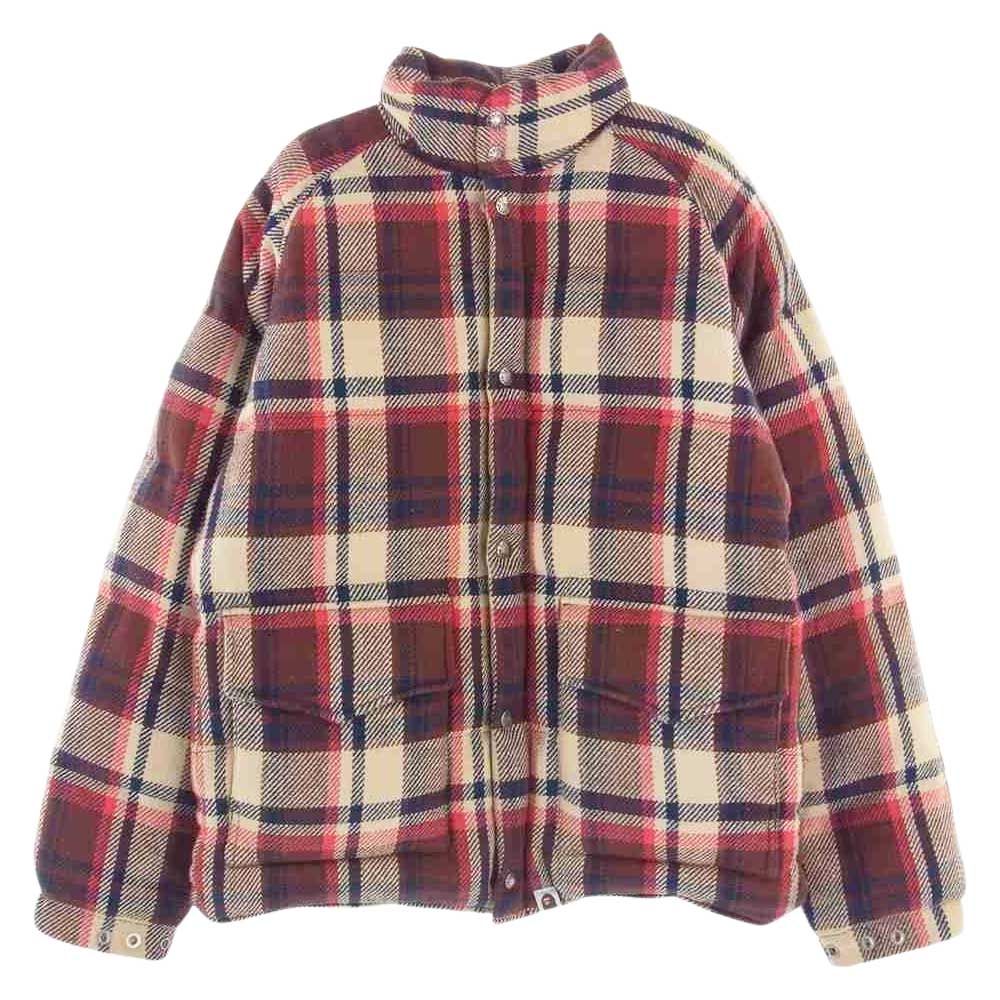 A BATHING APE アベイシングエイプ BAPE ベイプ チェック ダウン ジャケット マルチカラー系 S【中古】