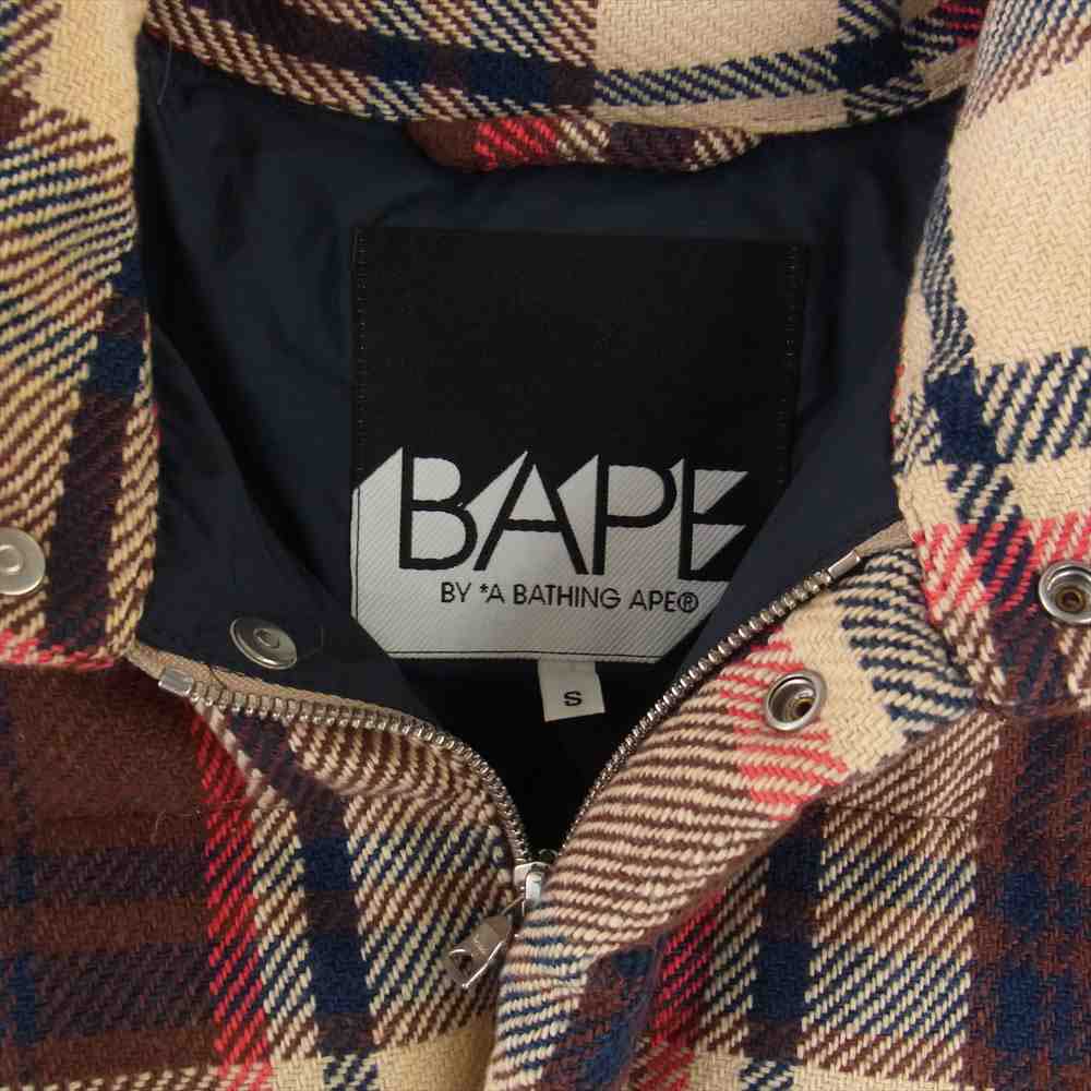 A BATHING APE アベイシングエイプ BAPE ベイプ チェック ダウン ジャケット マルチカラー系 S【中古】