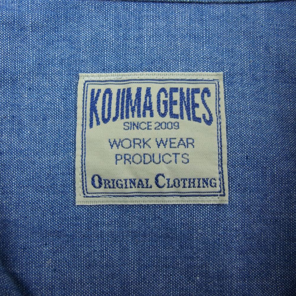 児島ジーンズ FB-201 長袖 シャンブレー シャツ インディゴブルー系 XL【新古品】【未使用】【中古】