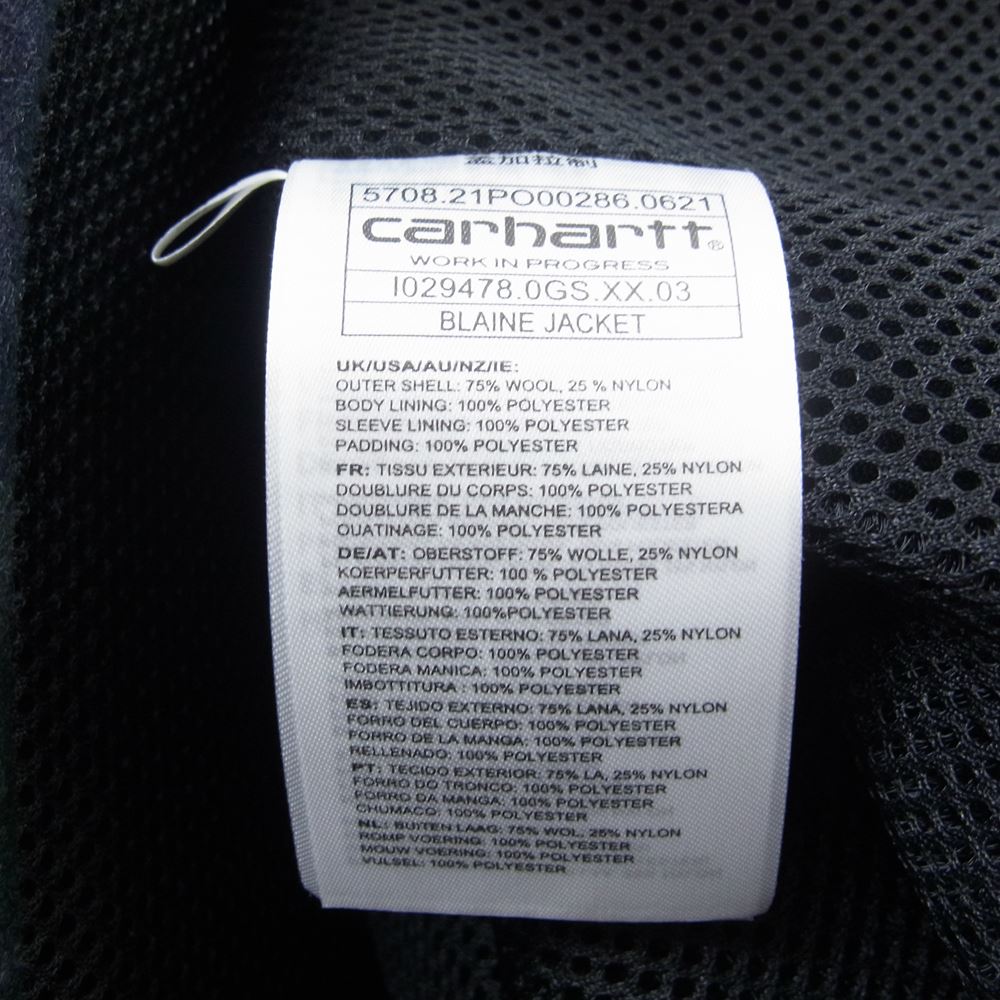 Carhartt カーハート ウール チェック スナップボタン カバーオール ジャケット グレー系 グリーン系 M【中古】