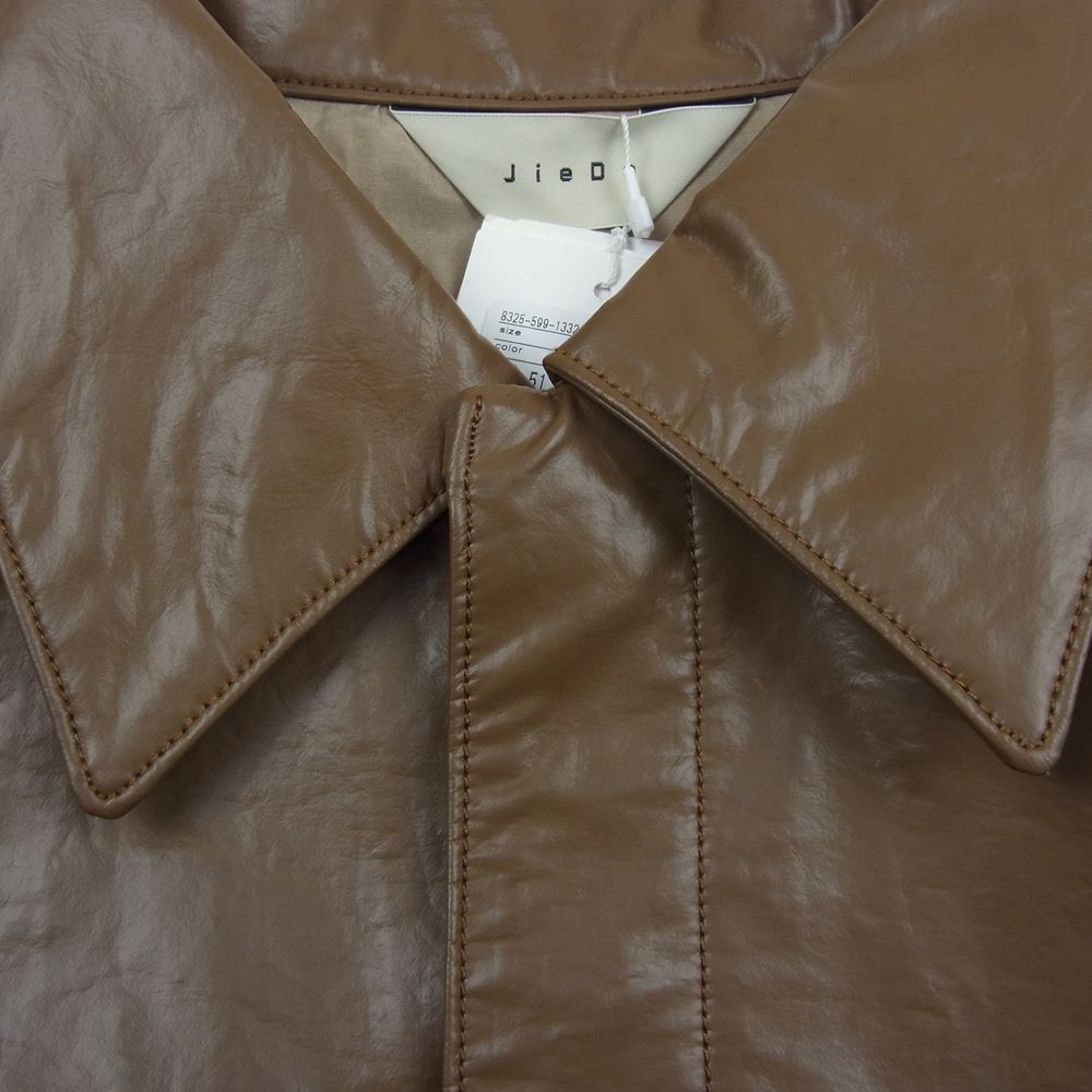 Jieda ジエダ 21AW Jie-21W-JK01 FAKE LEATHER COAT フェイクレザー コート ベージュ系 1【新古品】【未使用】【中古】