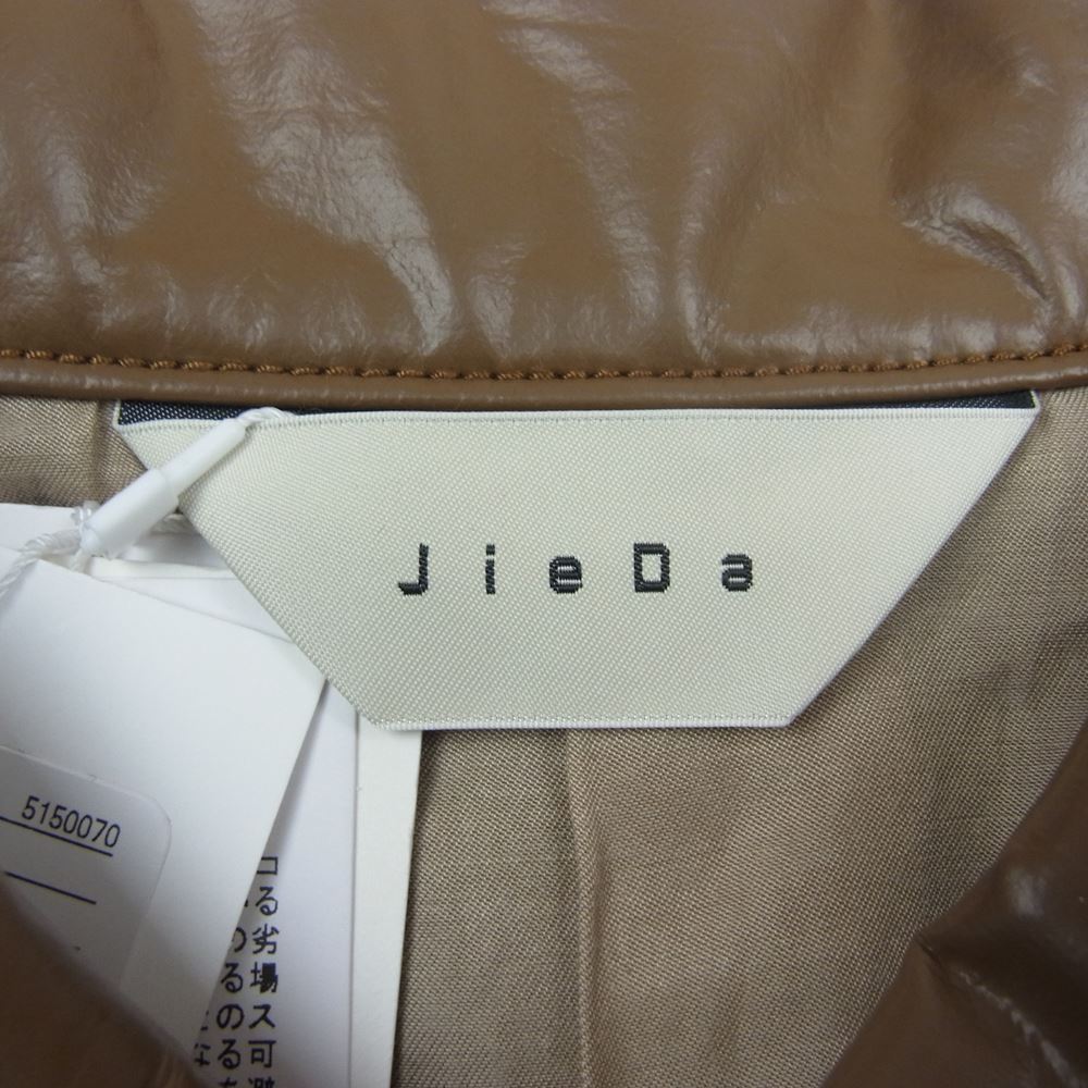 Jieda ジエダ 21AW Jie-21W-JK01 FAKE LEATHER COAT フェイクレザー コート ベージュ系 1【新古品】【未使用】【中古】
