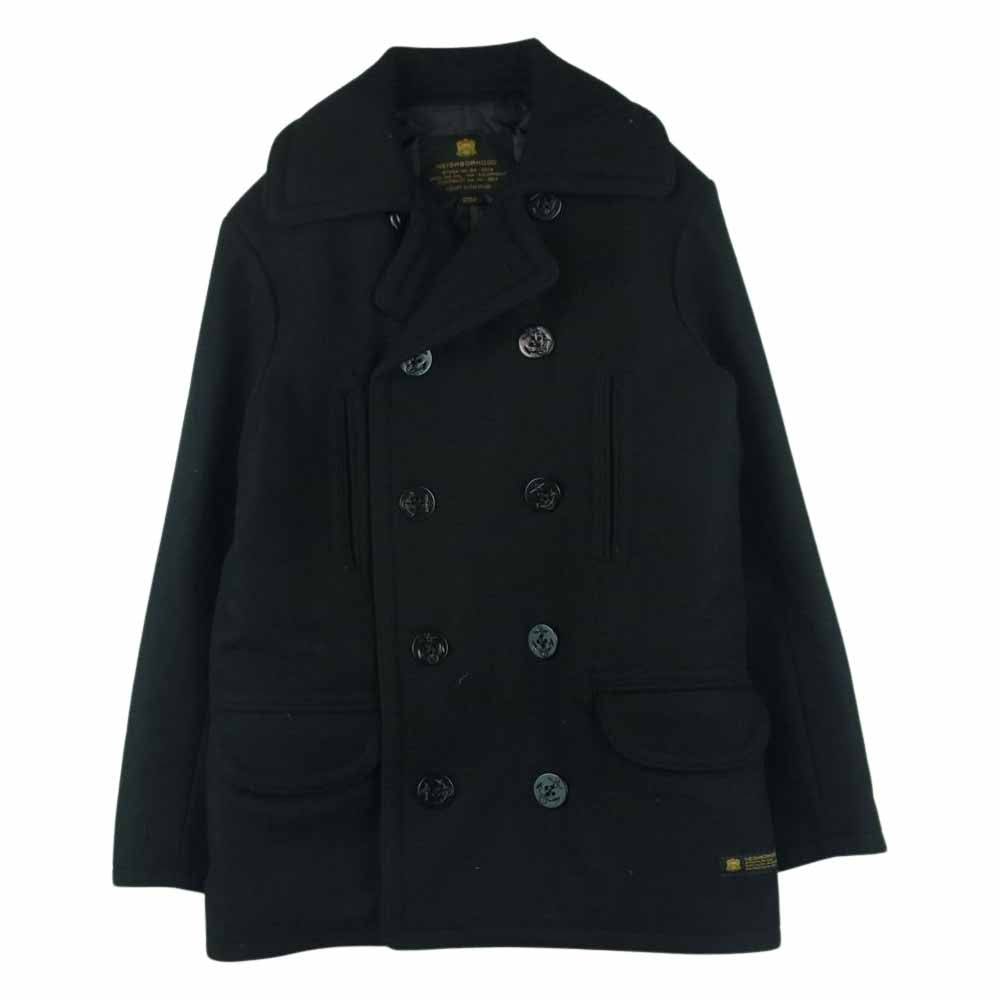 NEIGHBORHOOD ネイバーフッド 16AW 162aqnh-jkm01 P WN COAT メルトン Pコート ピーコート ウール 日本製 ブラック系 S【中古】