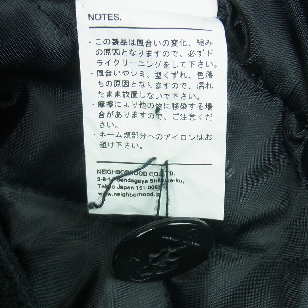 NEIGHBORHOOD ネイバーフッド 16AW 162aqnh-jkm01 P WN COAT メルトン Pコート ピーコート ウール 日本製 ブラック系 S【中古】