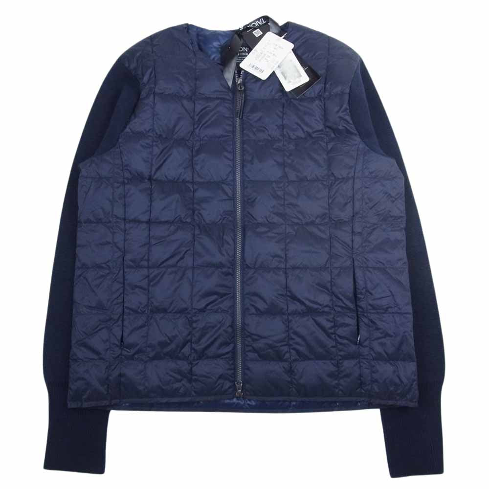 タイオン クルーネック Wジップ ニット スリーブ ダウン ジャケット ネイビー系 XL【新古品】【未使用】【中古】