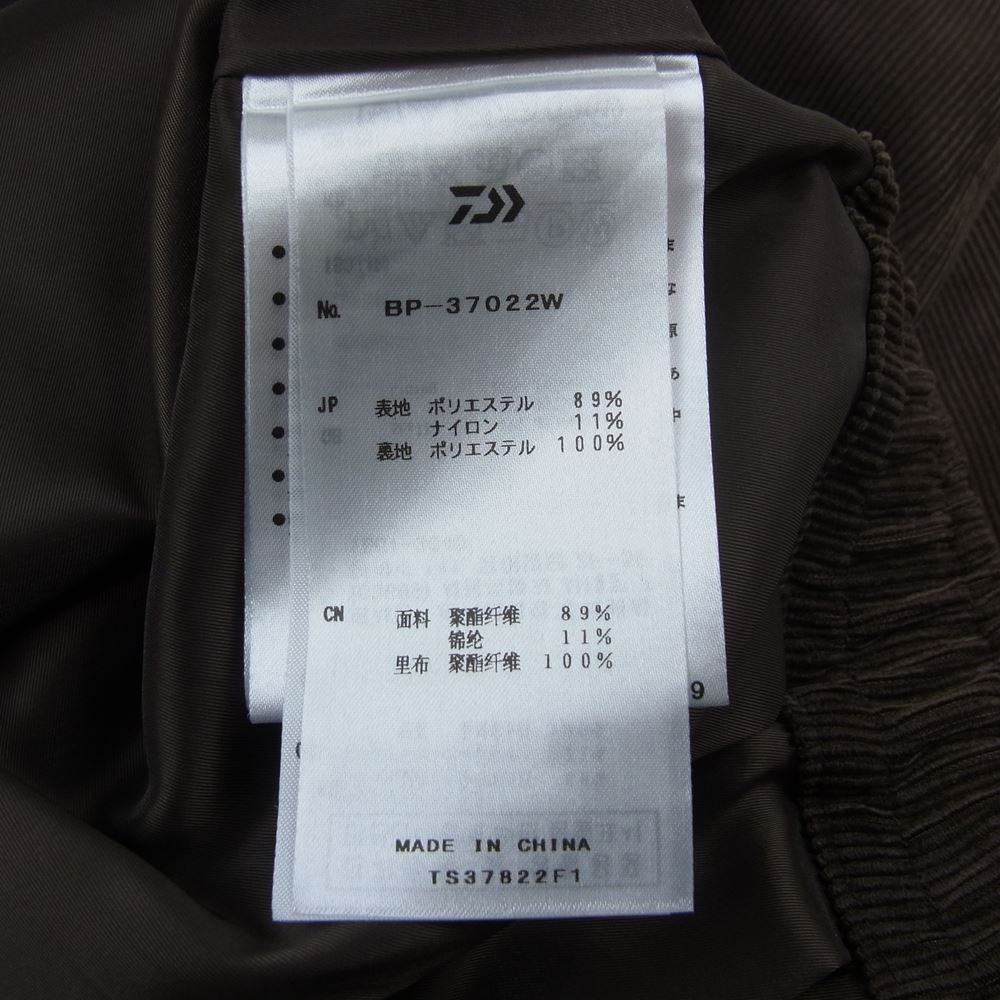 ダイワピア  BP-37022W TECH WIDE EASY 2P TROUSERS CORDUROY 2プリーツ コーデュロイ ワイド パンツ ブラウン系 L【新古品】【未使用】【中古】