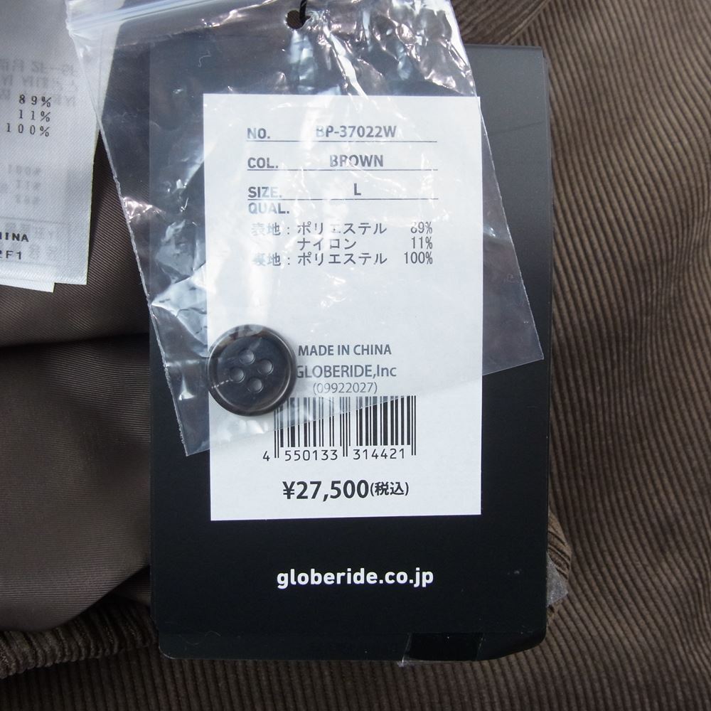 ダイワピア  BP-37022W TECH WIDE EASY 2P TROUSERS CORDUROY 2プリーツ コーデュロイ ワイド パンツ ブラウン系 L【新古品】【未使用】【中古】