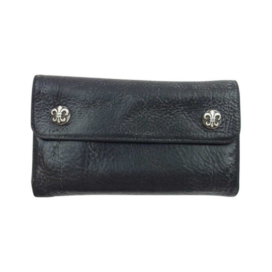 CHROME HEARTS クロムハーツ（原本無） WAVE BS FLARE フレア ウェーブ ウォレット  財布 ブラック系【中古】