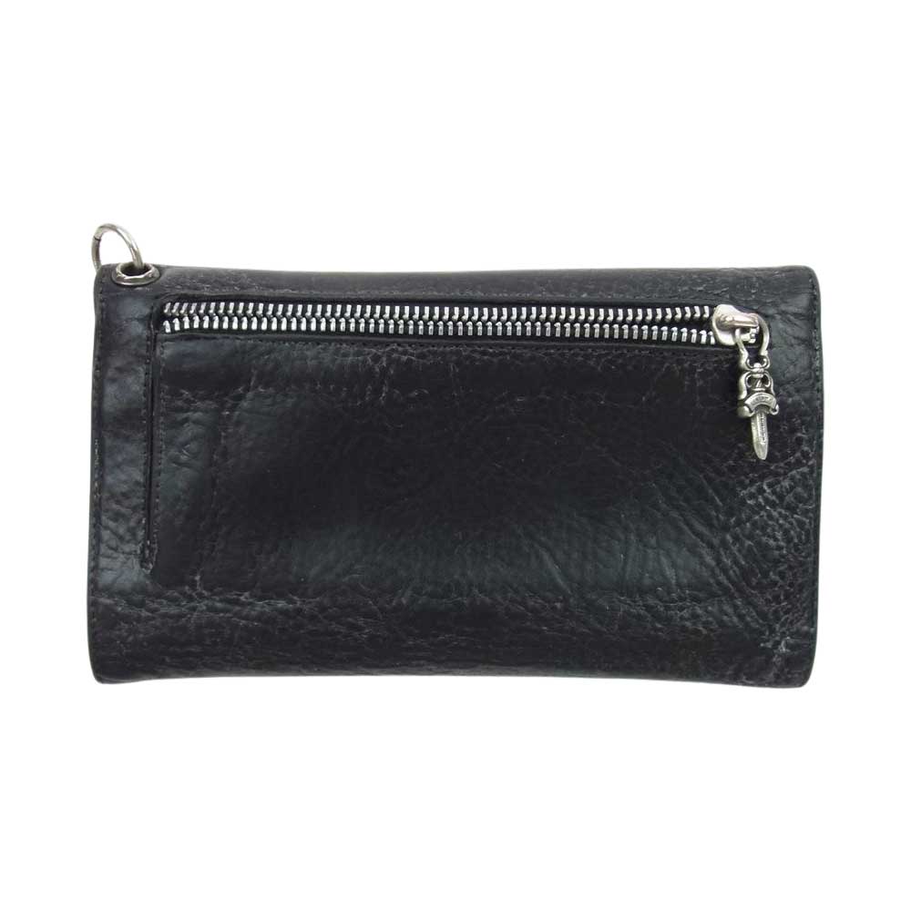 CHROME HEARTS クロムハーツ（原本無） WAVE BS FLARE フレア ウェーブ ウォレット  財布 ブラック系【中古】